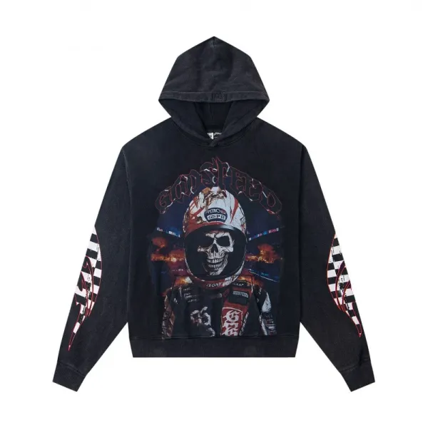 Philipp Plein Skull Racer Hoodie Black - 1