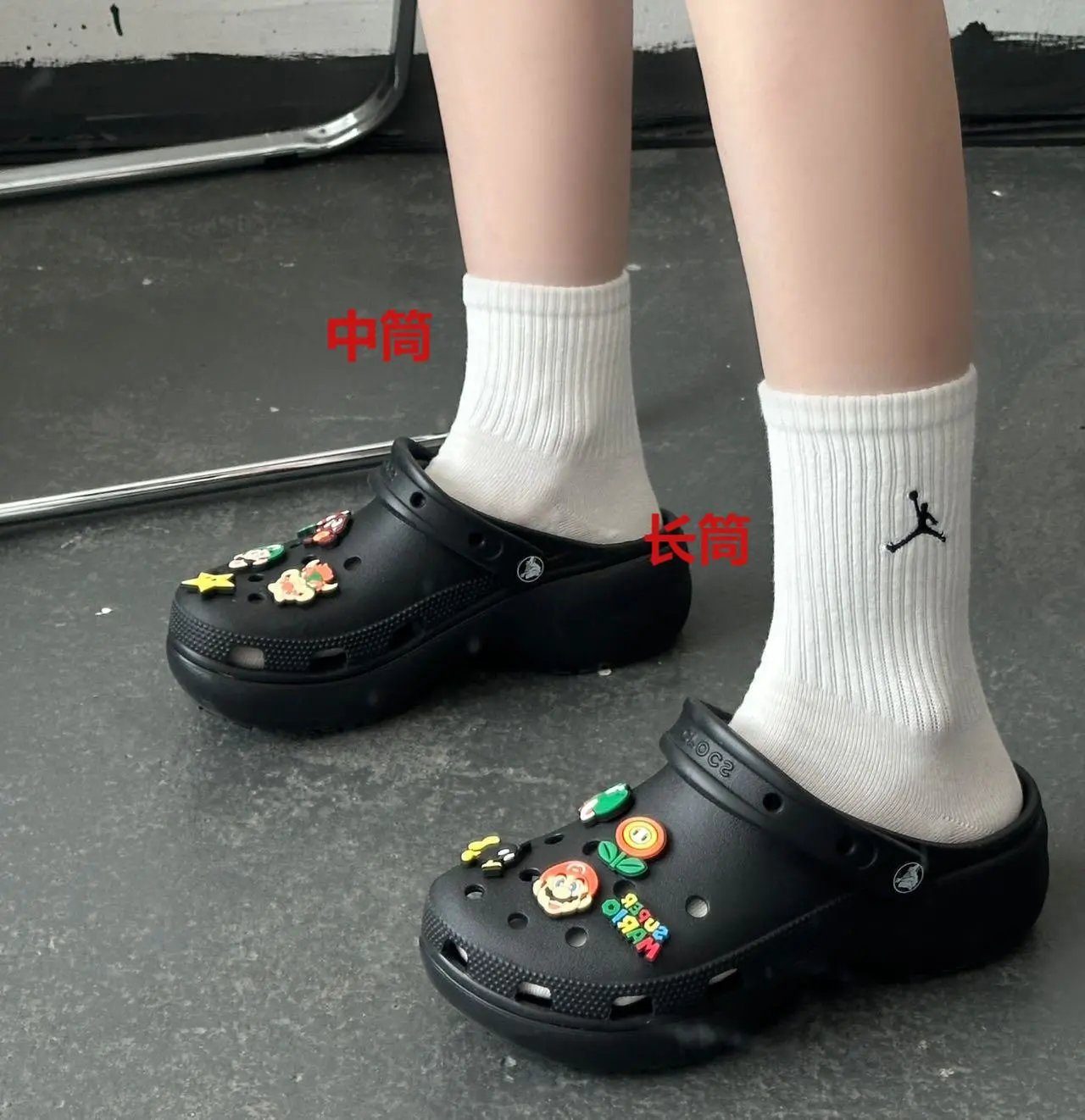 Champion C Logo Ankle Socks Gray - 2