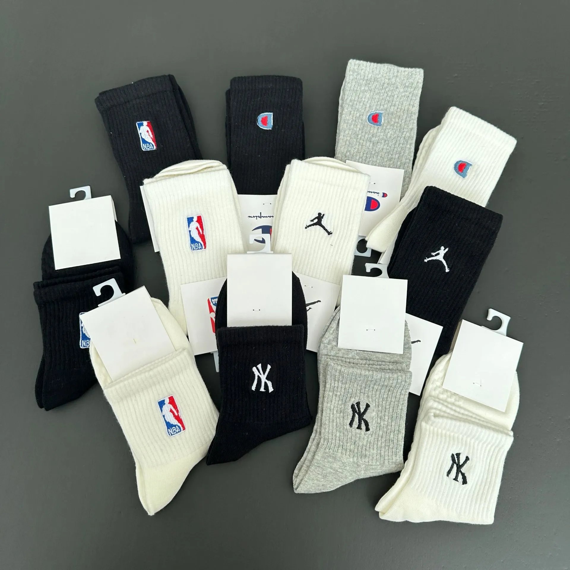 Champion C Logo Ankle Socks Gray - 10