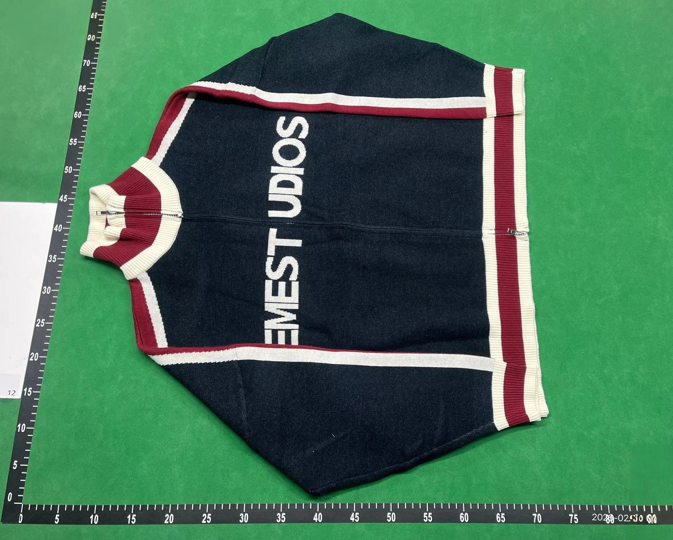 EMZE Knitwear Zip-Up Mock-Neck Logo Knit Cardigan image 3