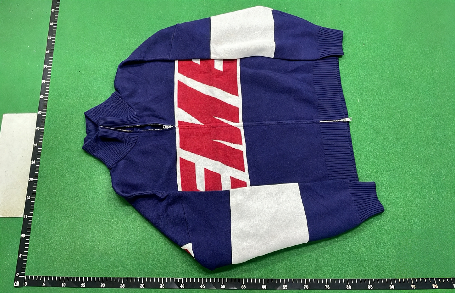 EMZE Knitwear Zip-Up Mock-Neck Logo Knit Cardigan image 5
