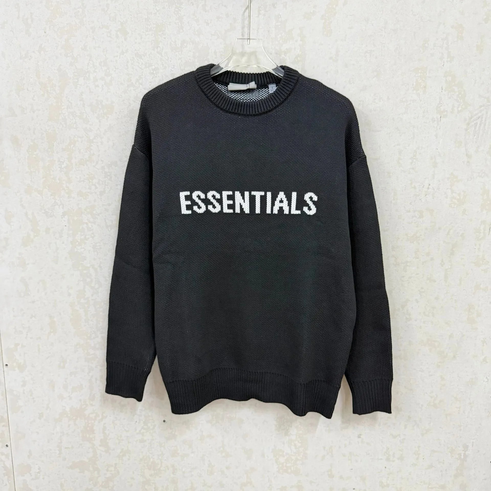 EMZE Knitwear Zip-Up Mock-Neck Logo Knit Cardigan — Black Stripe Sweater