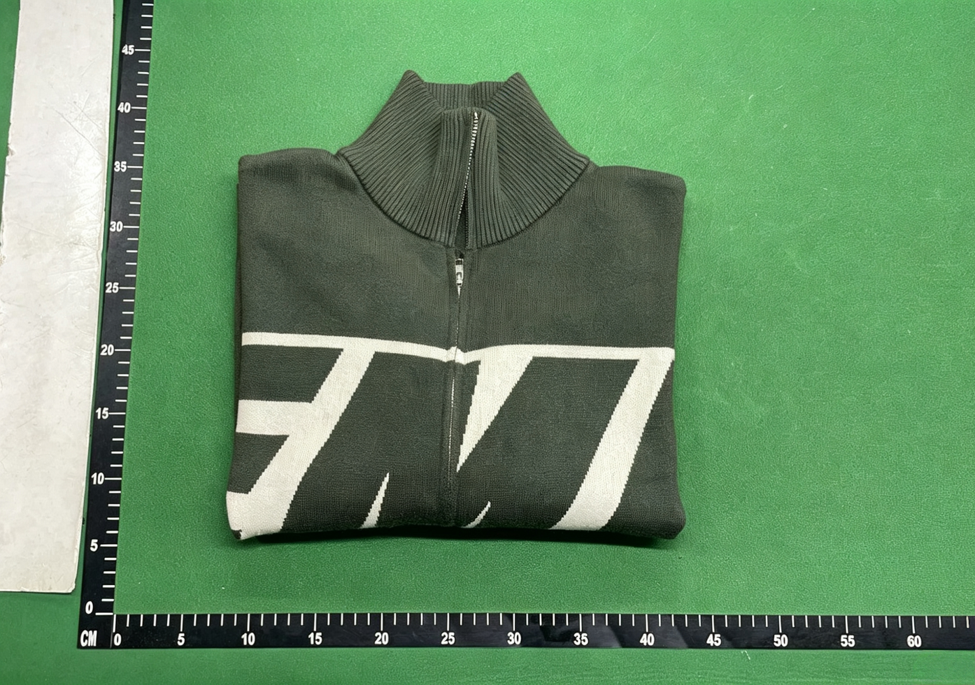 EMZE Knitwear Zip-Up Mock-Neck Logo Knit Cardigan image 8