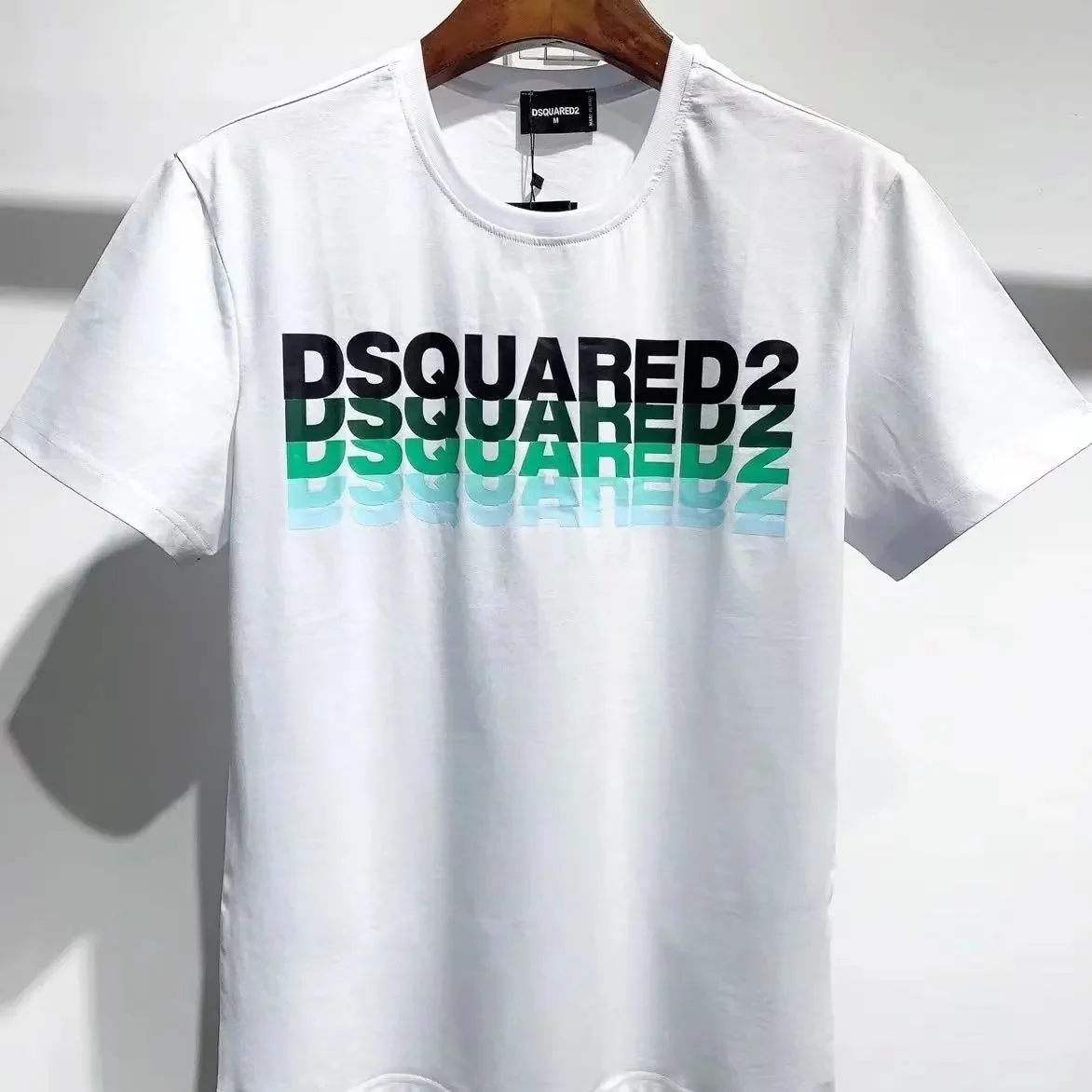 Dsquared2 Gradient Stacked Letter White T-shirt