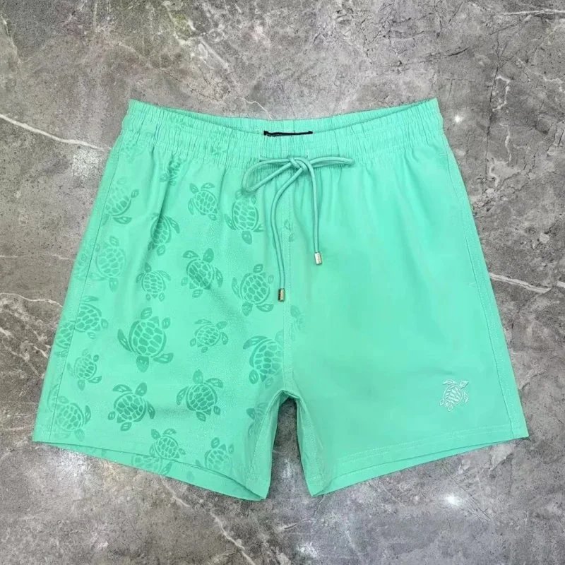 Mint Green Subtle Turtle Print Swim Shorts - rep szorty