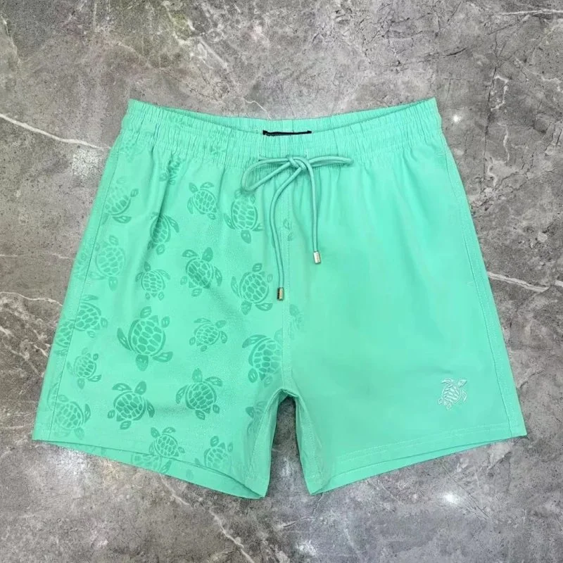 Mint Green Subtle Turtle Print Swim Shorts