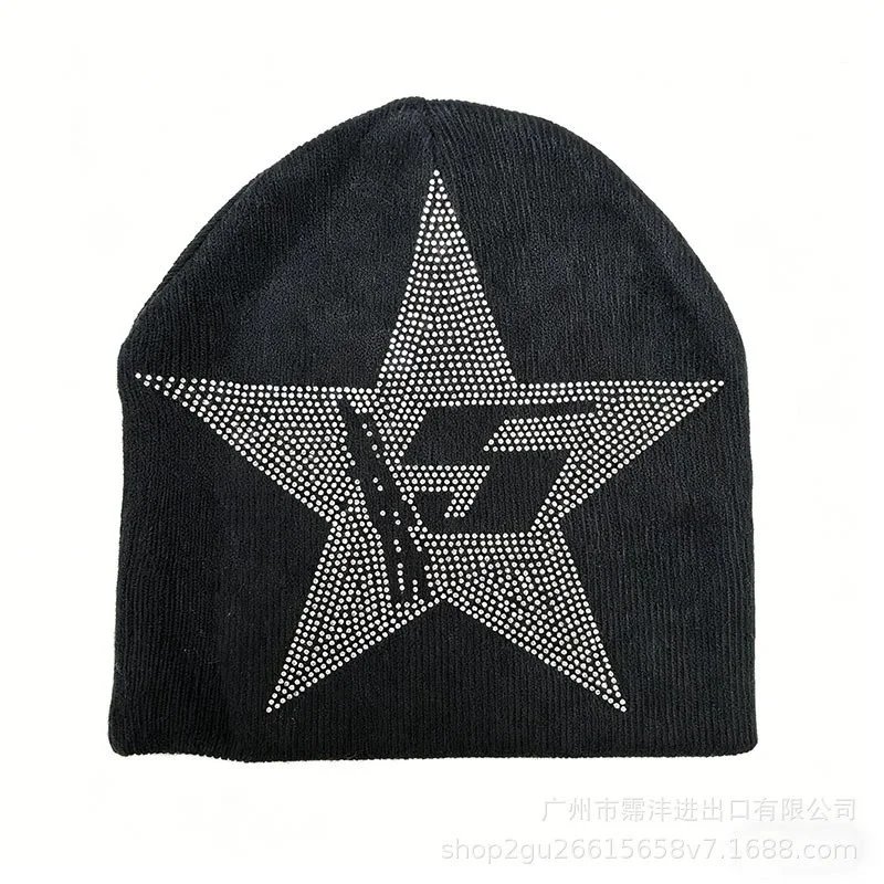 Unbranded Hats Rhinestone Spiderweb Cuffed Knit Beanie — SM 01(New model)