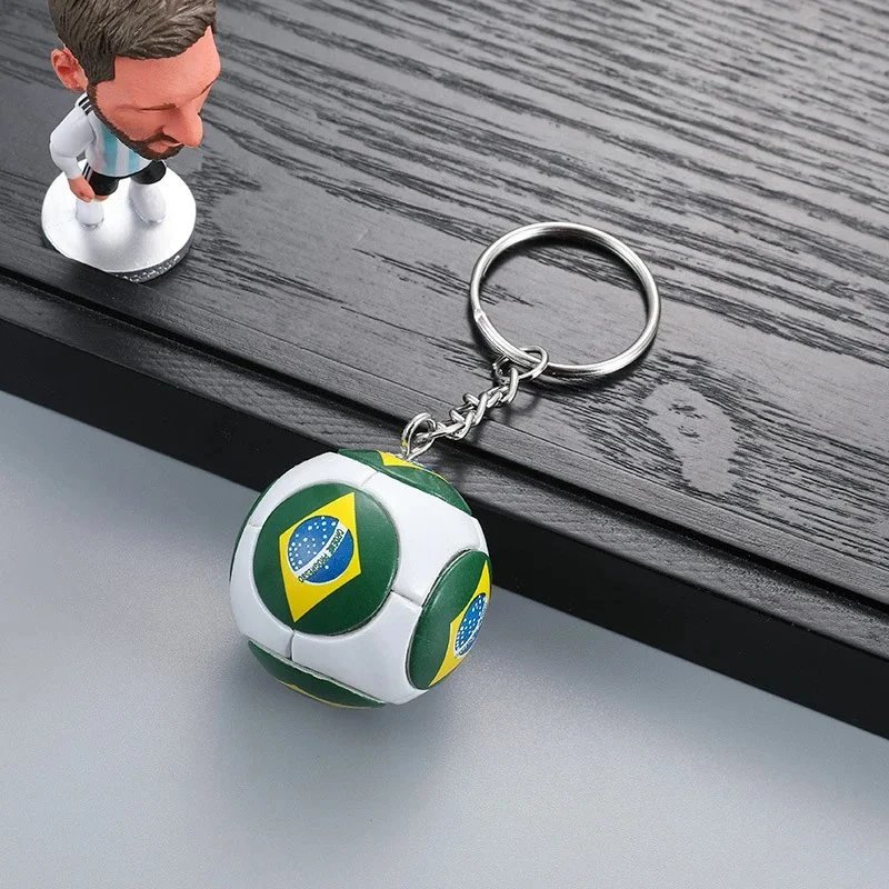 Unbranded Uncategorized Country Flag Football Keychain — Brazil