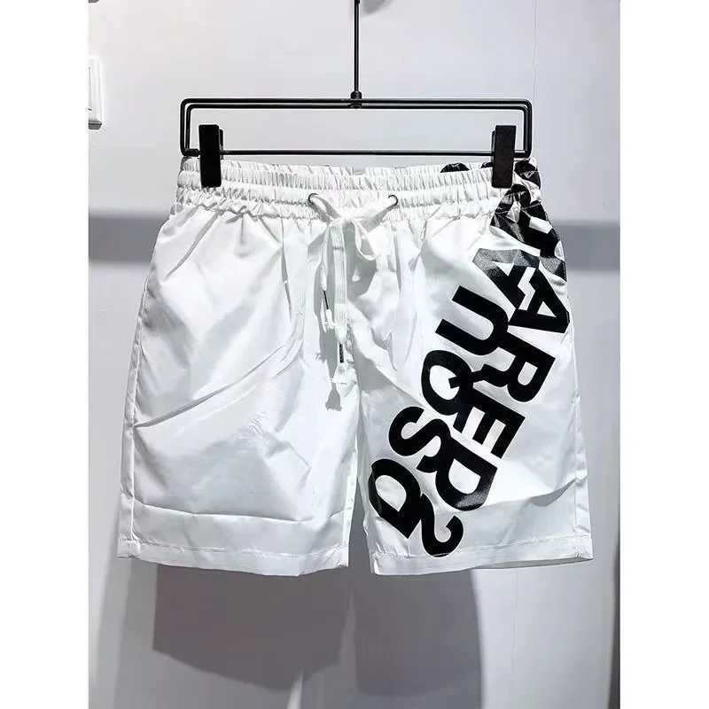 Dsquared2 Side Inverted Big Letter White Swim Shorts