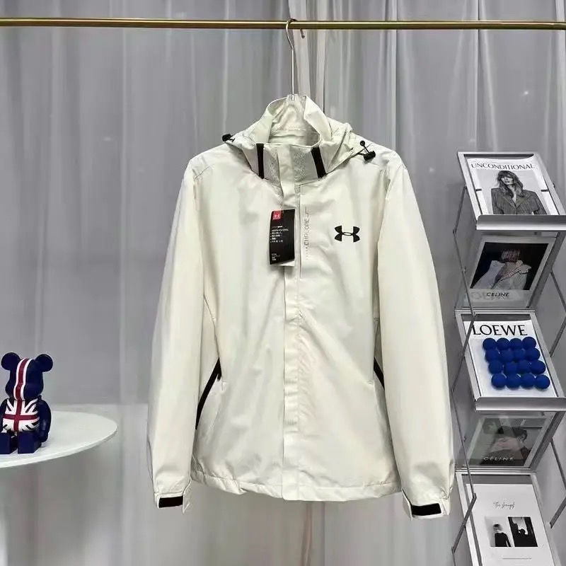 Nike Jackets Hooded color-block windbreaker jacket — UA-White