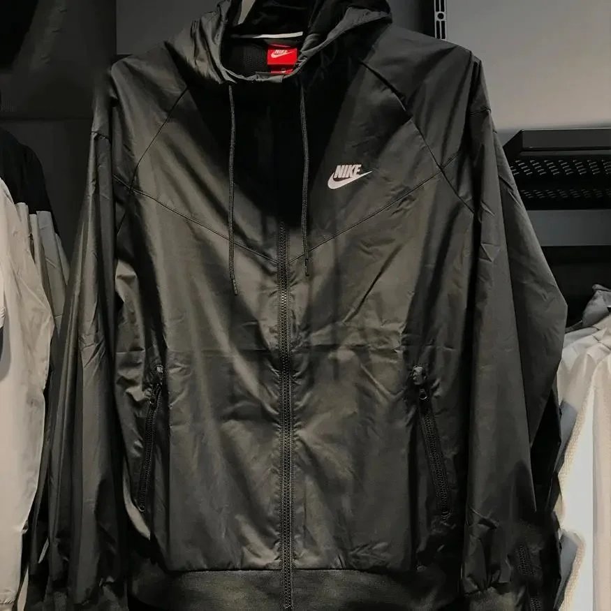 Nike Jackets Hooded color-block windbreaker jacket — 01-Black Double-Layer (Upgraded Version)