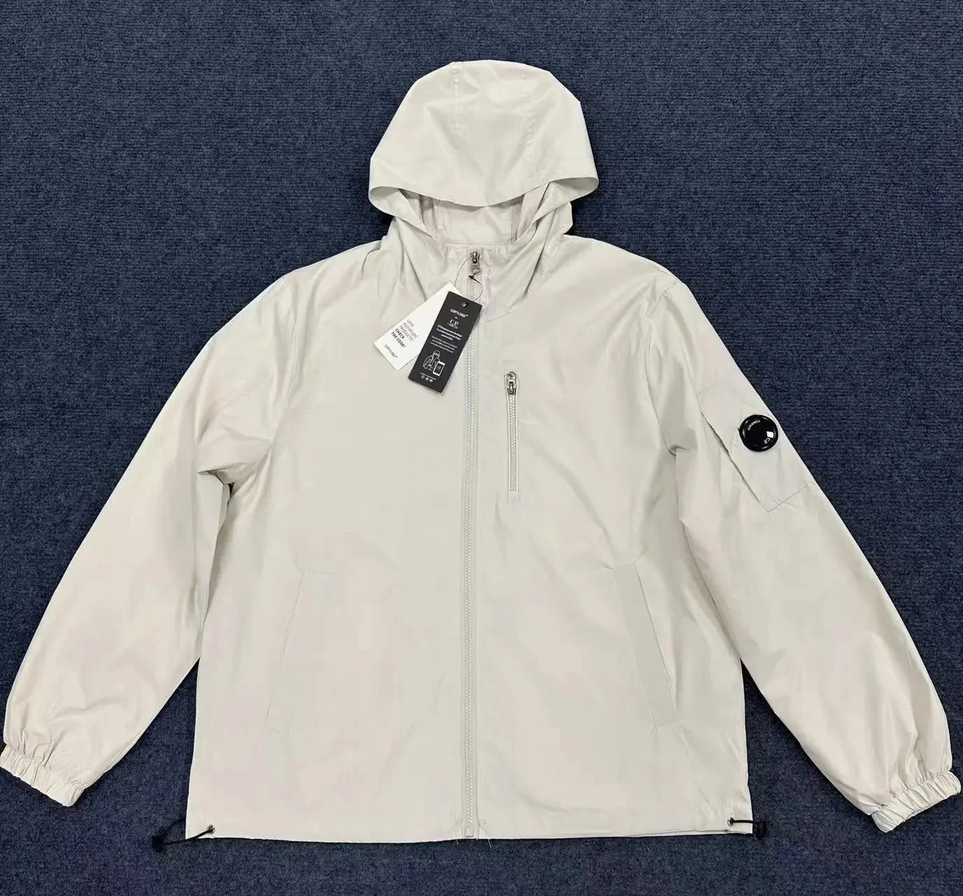 Nike Jackets Hooded color-block windbreaker jacket — C.P-Ivory White