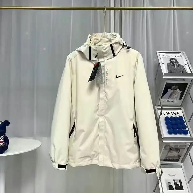 Nike Jackets Hooded color-block windbreaker jacket — NK-White