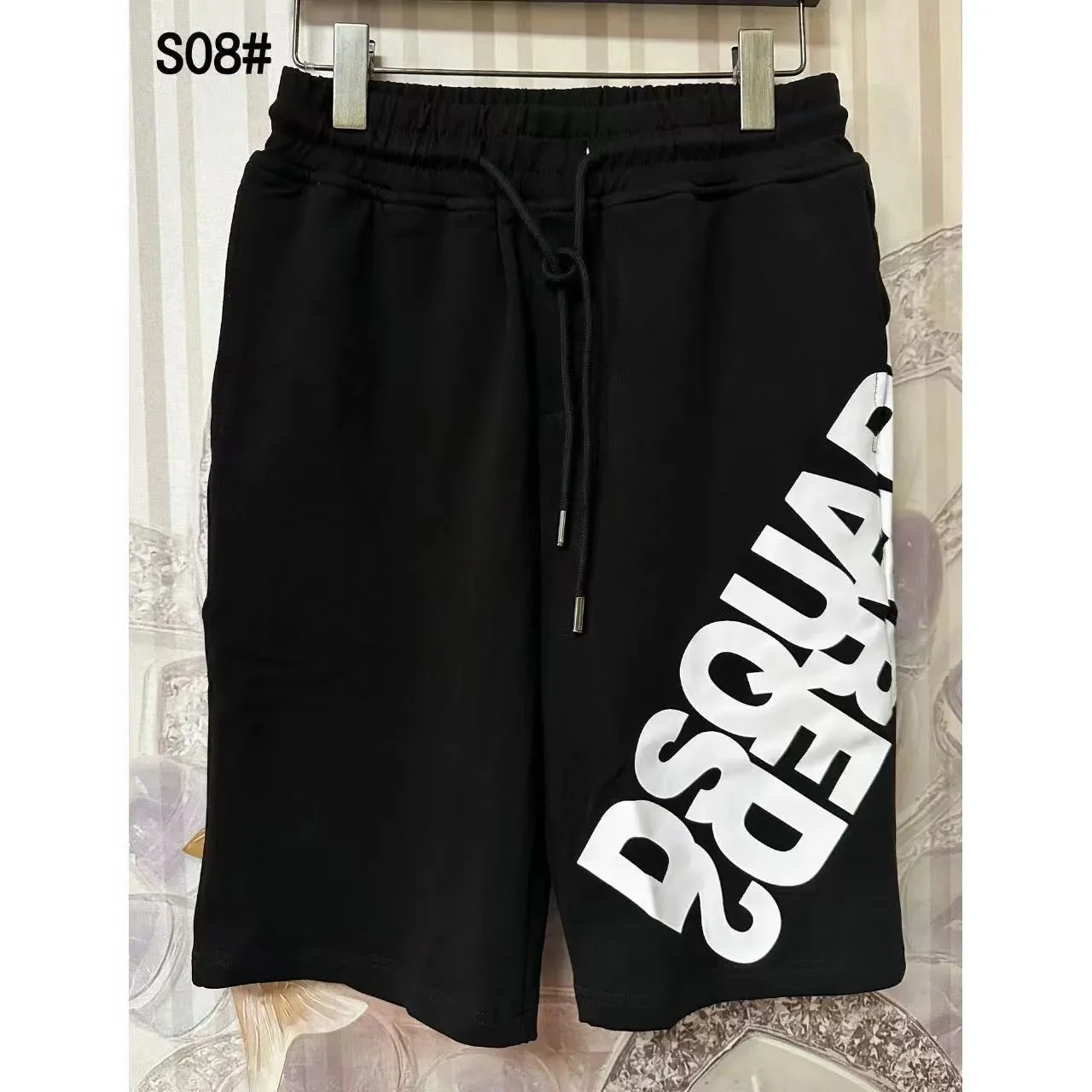 Dsquared2 Black Letter Sweat Shorts