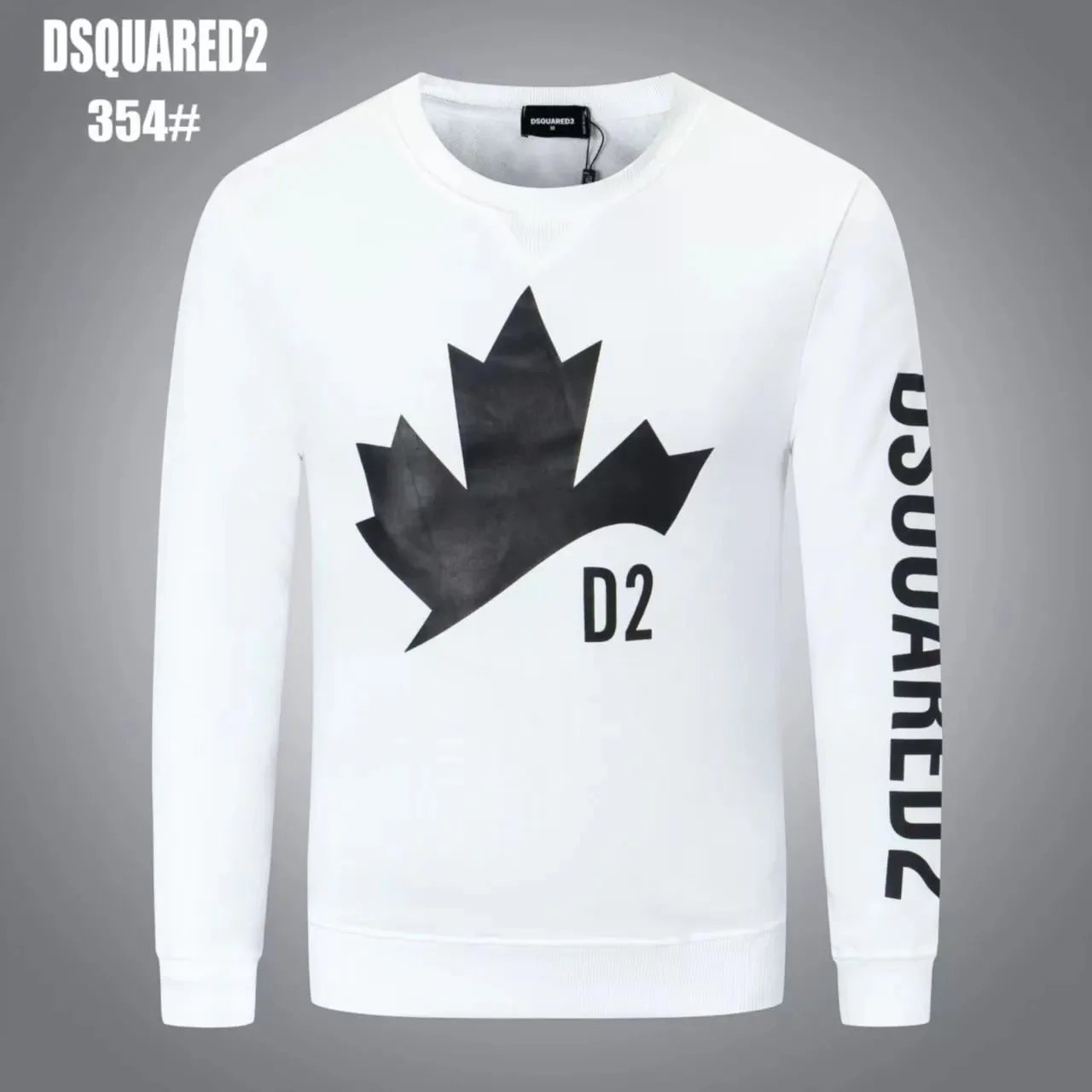 Dsquared2 Black Maple Leaf White Sweatshirt - rep longsleeve