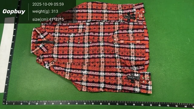 Chrome Hearts Shirts Long-Sleeve Plaid and Cross-Motif Button-Up Shirt product detail image 4