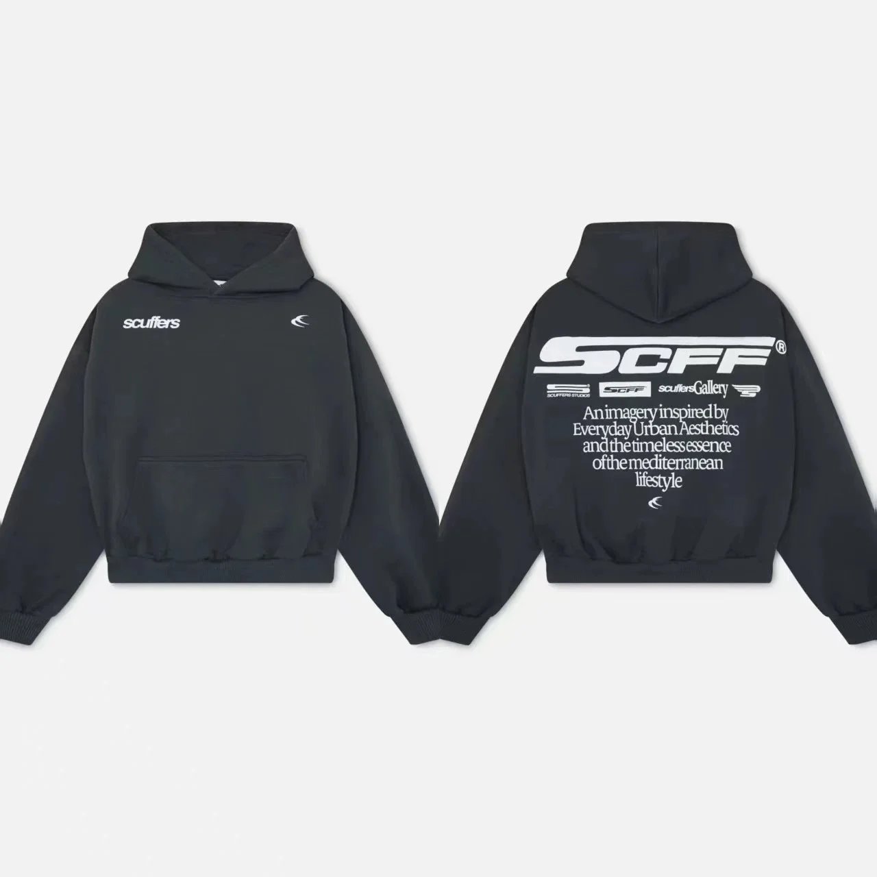Scuffers Hoodies & Sweatshirts Logo Print Hooded Sweatshirt with Kangaroo Pocket — 27