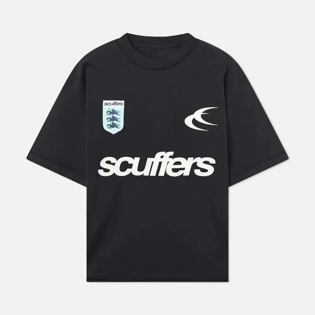 Scuffers Hoodies & Sweatshirts Logo Print Hooded Sweatshirt with Kangaroo Pocket — Short Sleeve -6