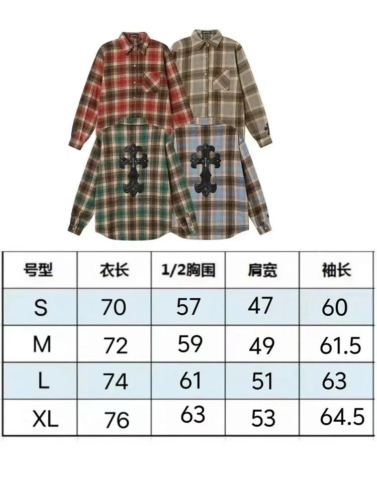 Chrome Hearts Shirts Long-Sleeve Plaid and Cross-Motif Button-Up Shirt image 2