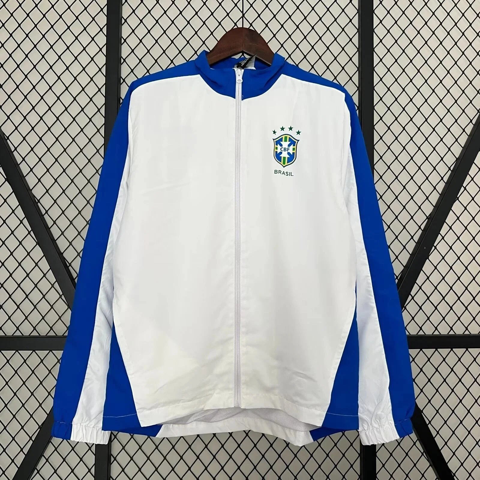 Unbranded Jackets Football crest zip-up windbreaker jacket — Brazilian Vintage Windbreaker