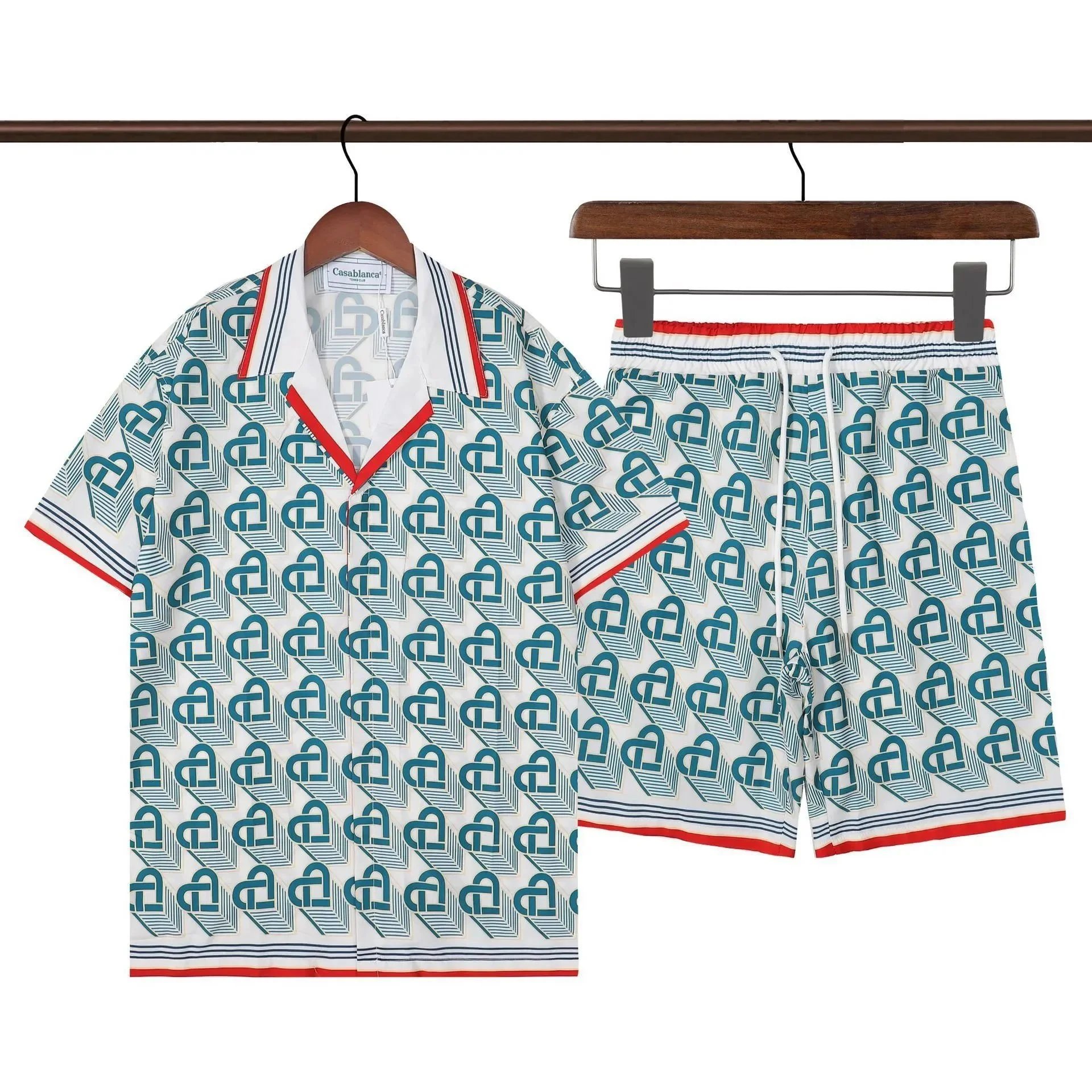 Casablanca Matching Sets Short-Sleeve Printed Shirt and Shorts Set — Q229+K59
