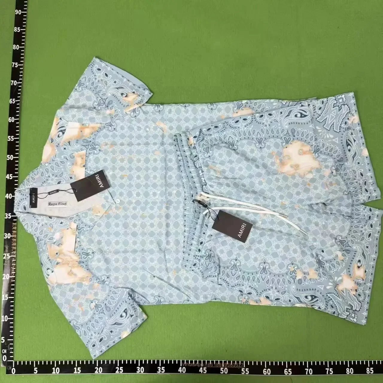 Casablanca Matching Sets Short-Sleeve Printed Shirt and Shorts Set — Q327 set in blue