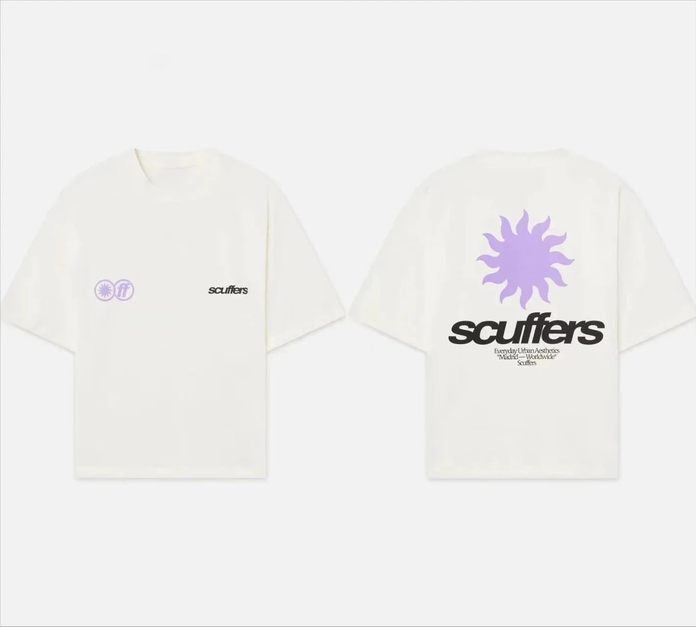 Scuffers Hoodies & Sweatshirts Logo Print Hooded Sweatshirt with Kangaroo Pocket — Short Sleeve -2