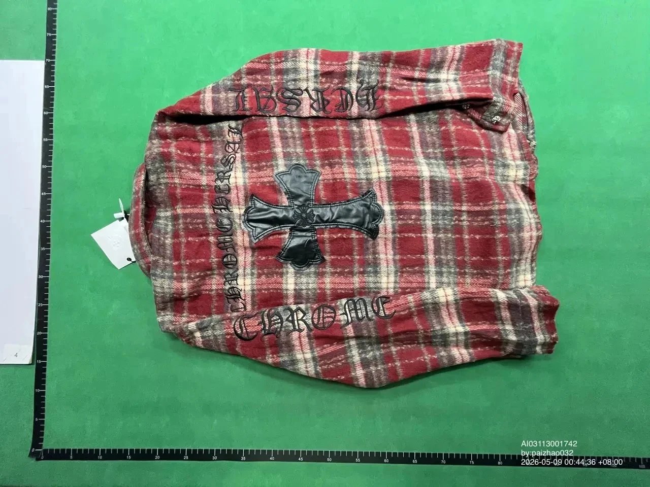Chrome Hearts Shirts Long-Sleeve Plaid and Cross-Motif Button-Up Shirt image 4