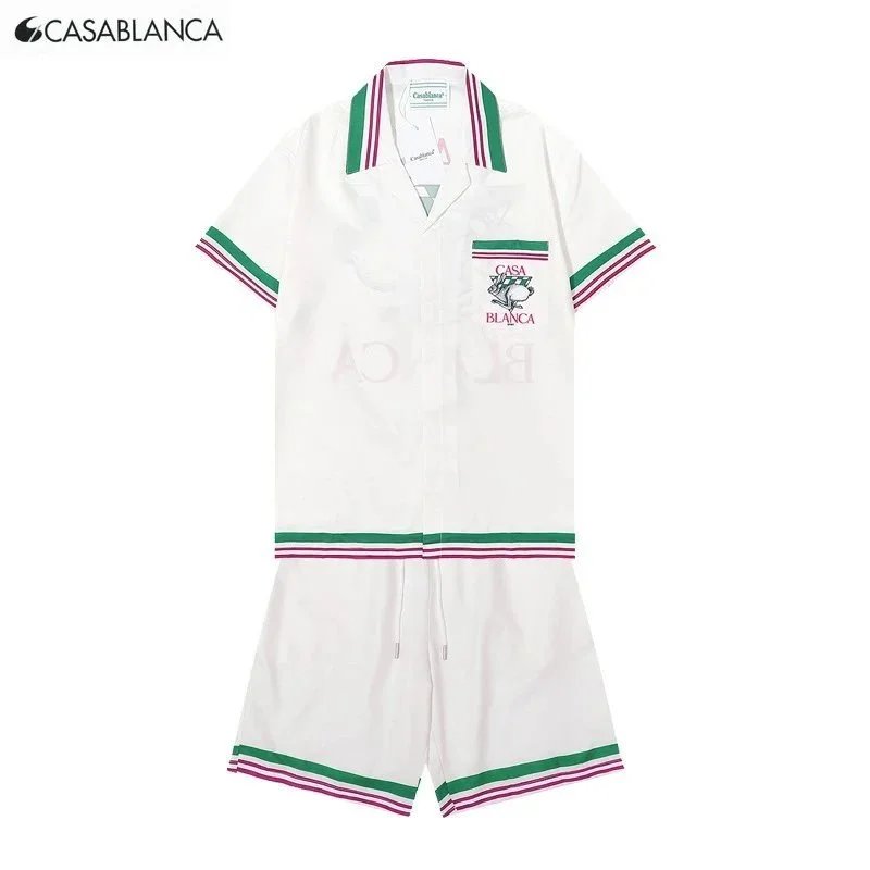 Casablanca Matching Sets Short-Sleeve Printed Shirt and Shorts Set — Q101+K25