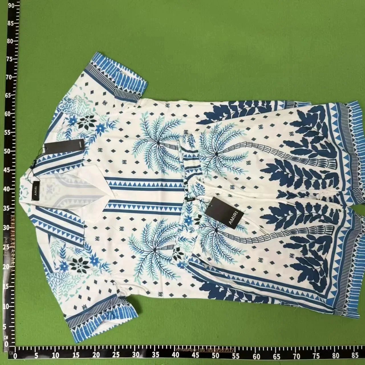 Casablanca Matching Sets Short-Sleeve Printed Shirt and Shorts Set — Q276 set in blue