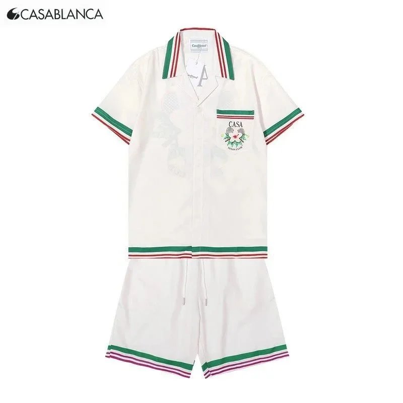 Casablanca Matching Sets Short-Sleeve Printed Shirt and Shorts Set — Q100+K23