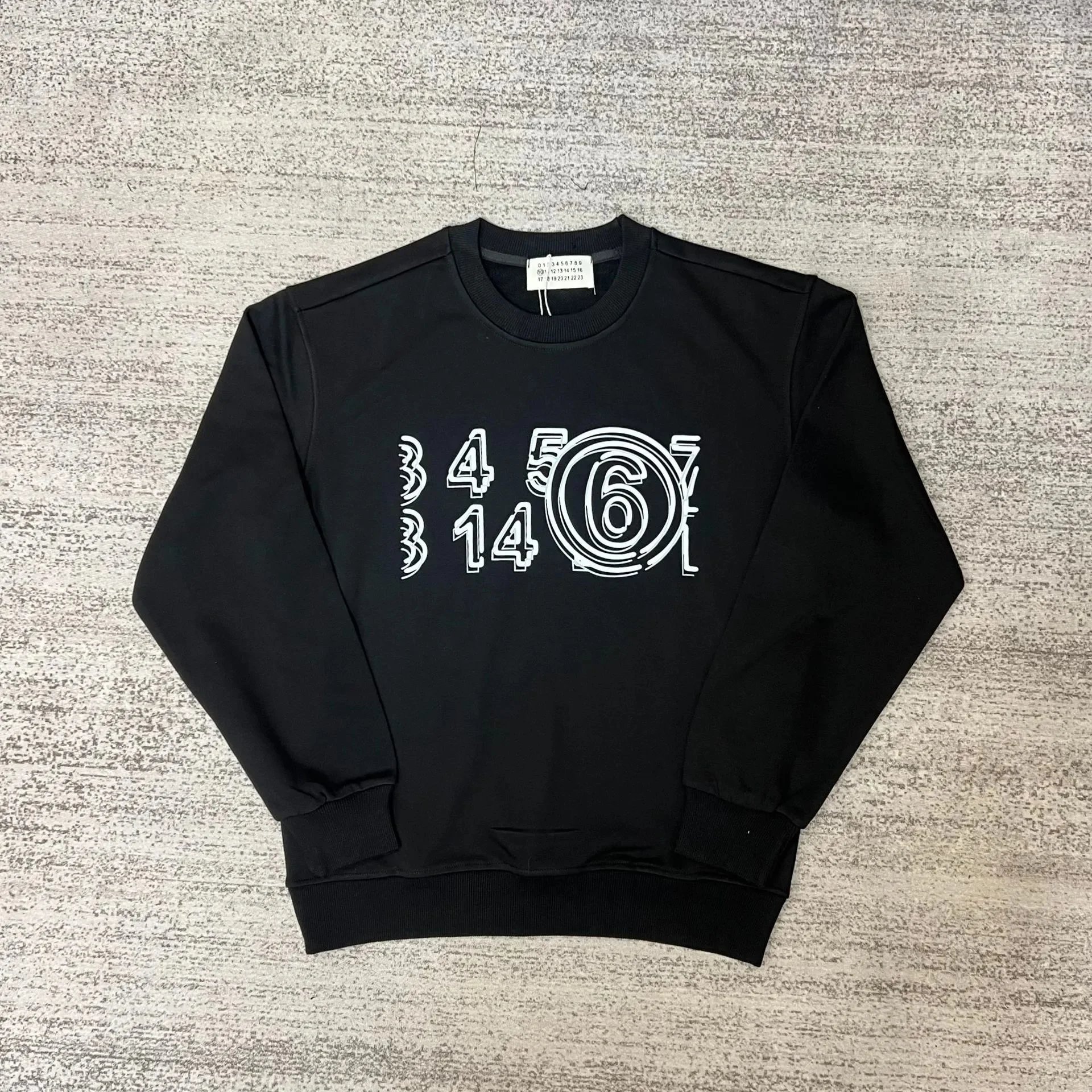 Maison Margiela Graphic crewneck sweatshirts and rib-knit sweaters — 8 black