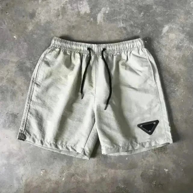 Prada Shorts Nylon Drawstring with Triangle Logo Plaque — 3