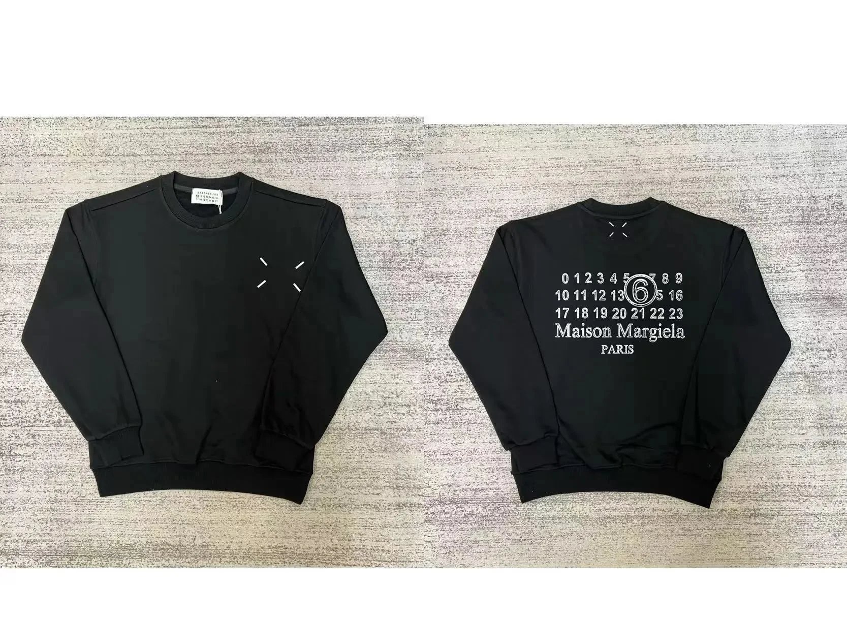Maison Margiela Graphic crewneck sweatshirts and rib-knit sweaters — 2 Black
