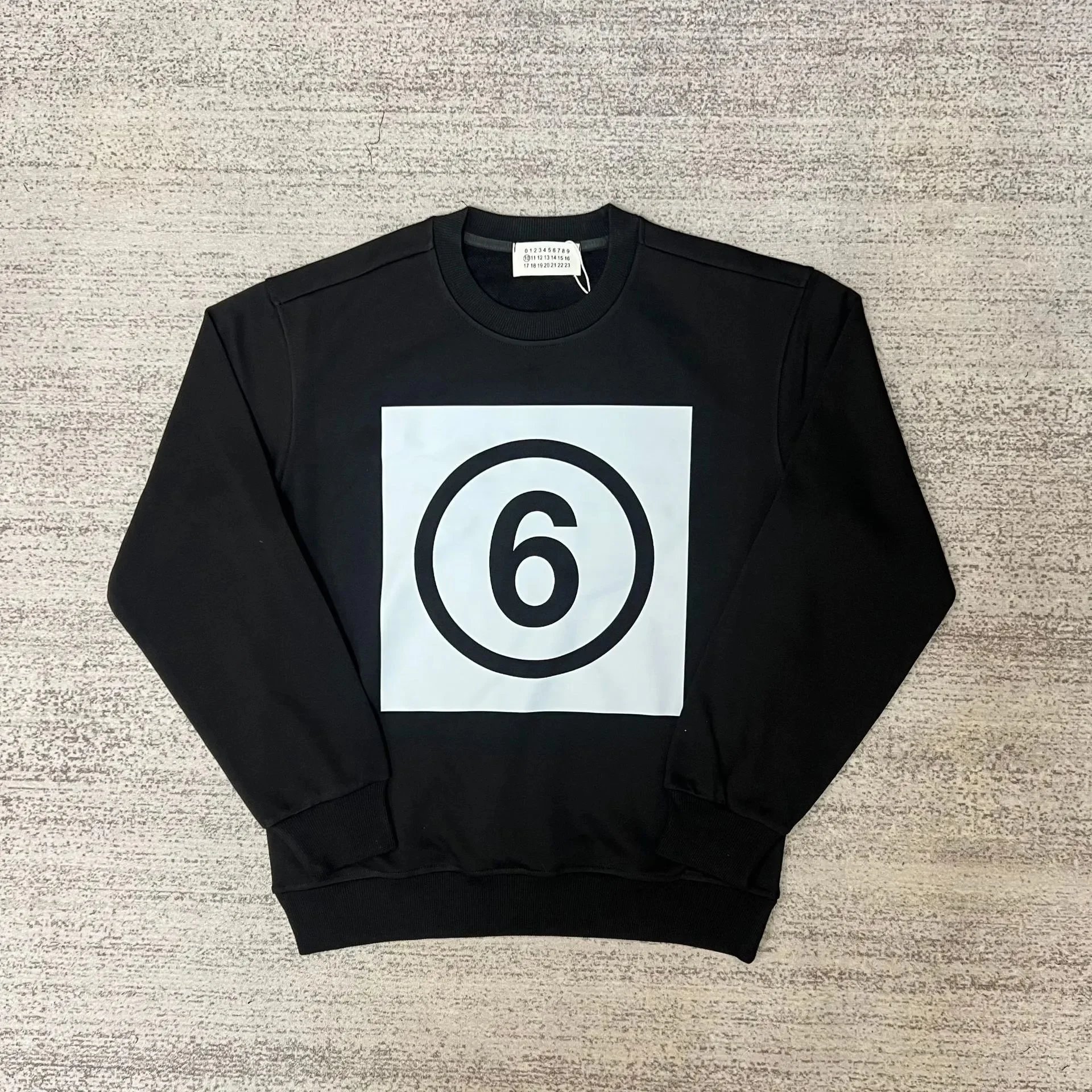 Maison Margiela Graphic crewneck sweatshirts and rib-knit sweaters — 7 black