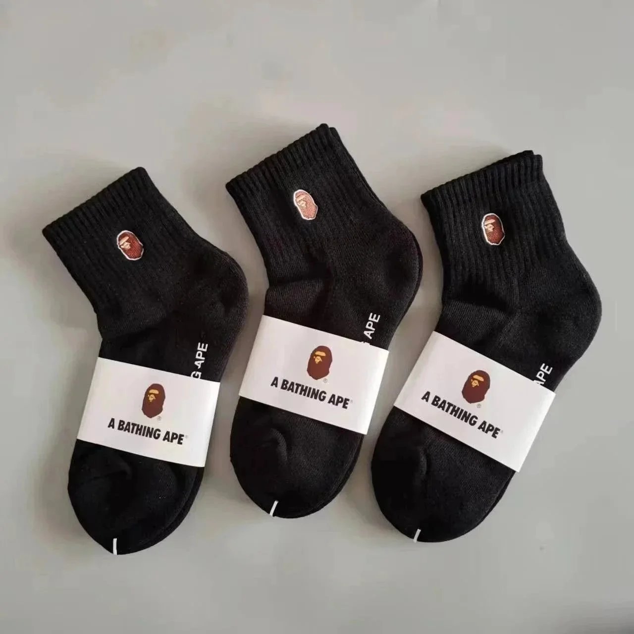 Nike Socks Mid-calf — Bape mid-calf socks (3 black)