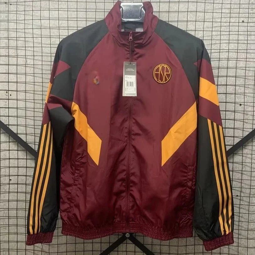 Unbranded Jackets Football crest zip-up windbreaker jacket — Roman single-sided