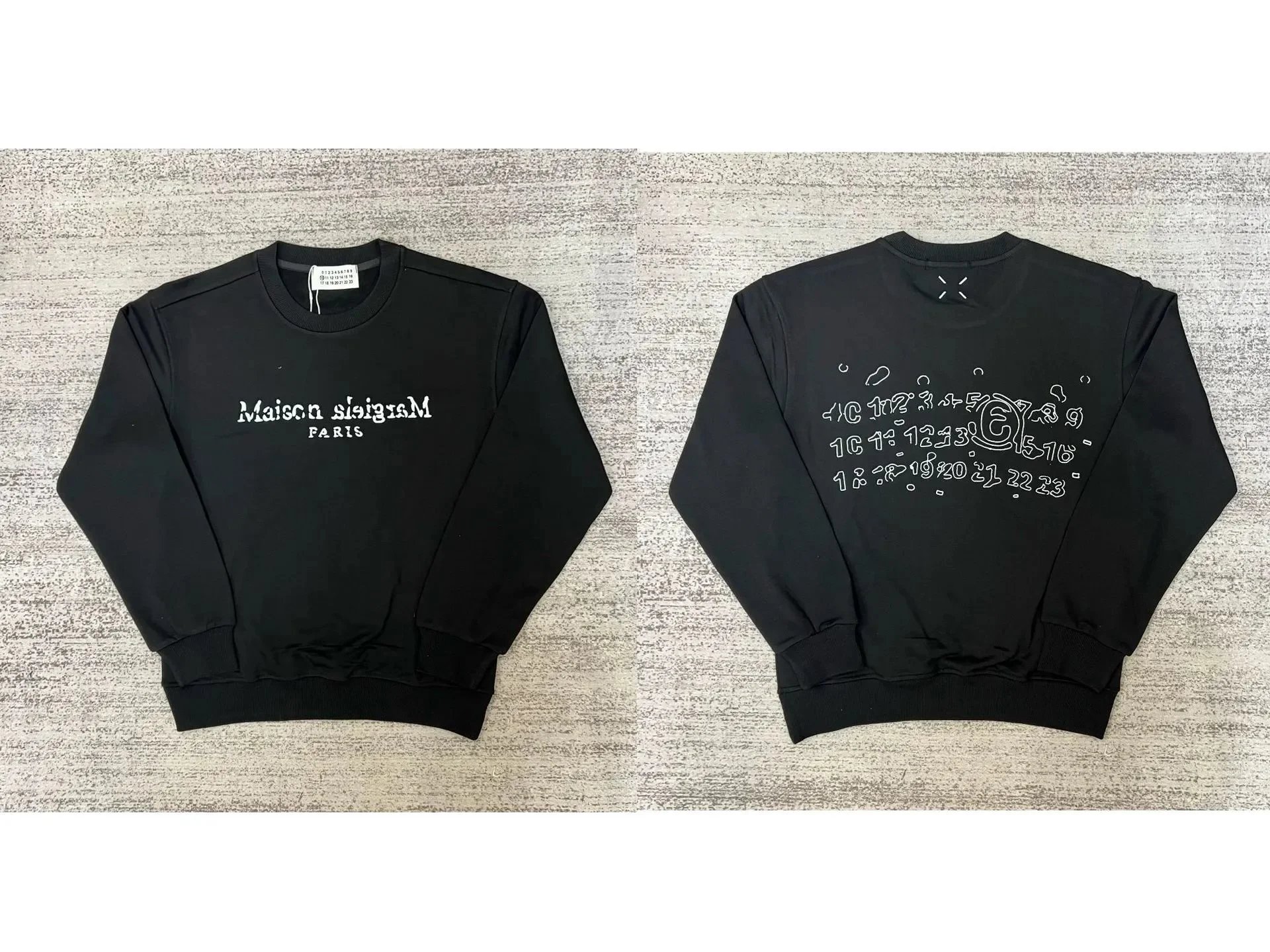 Maison Margiela Graphic crewneck sweatshirts and rib-knit sweaters — 5 black