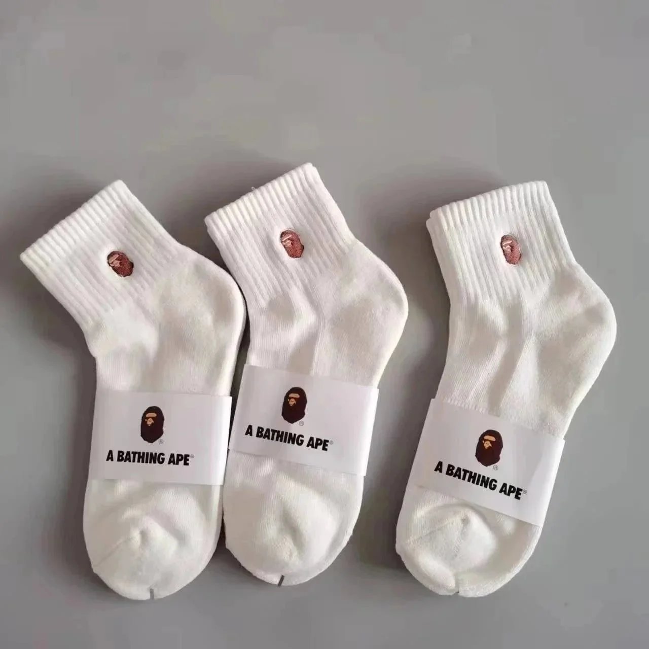 Nike Socks Mid-calf — Bape mid-calf socks (3 white)