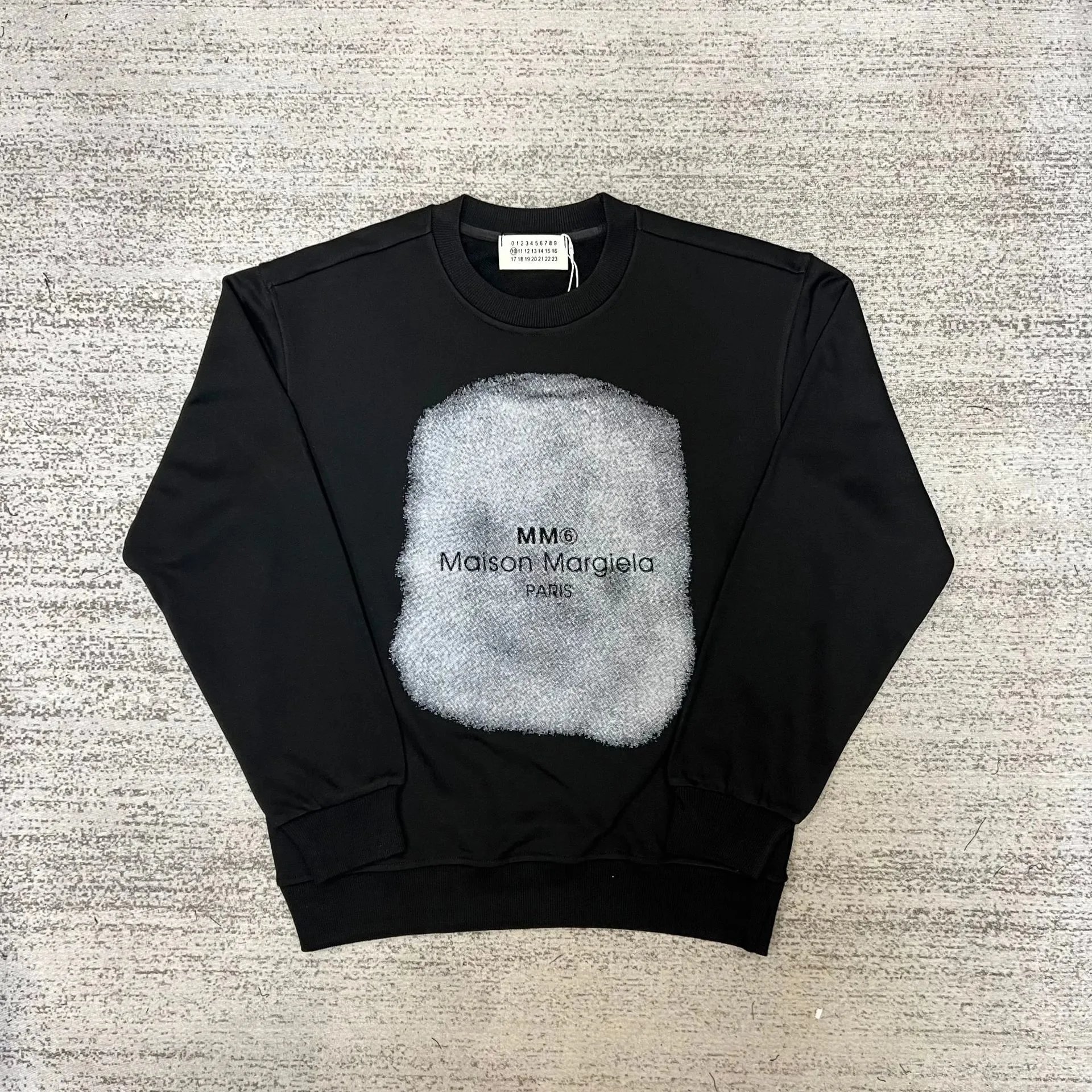 Maison Margiela Graphic crewneck sweatshirts and rib-knit sweaters — 16 black