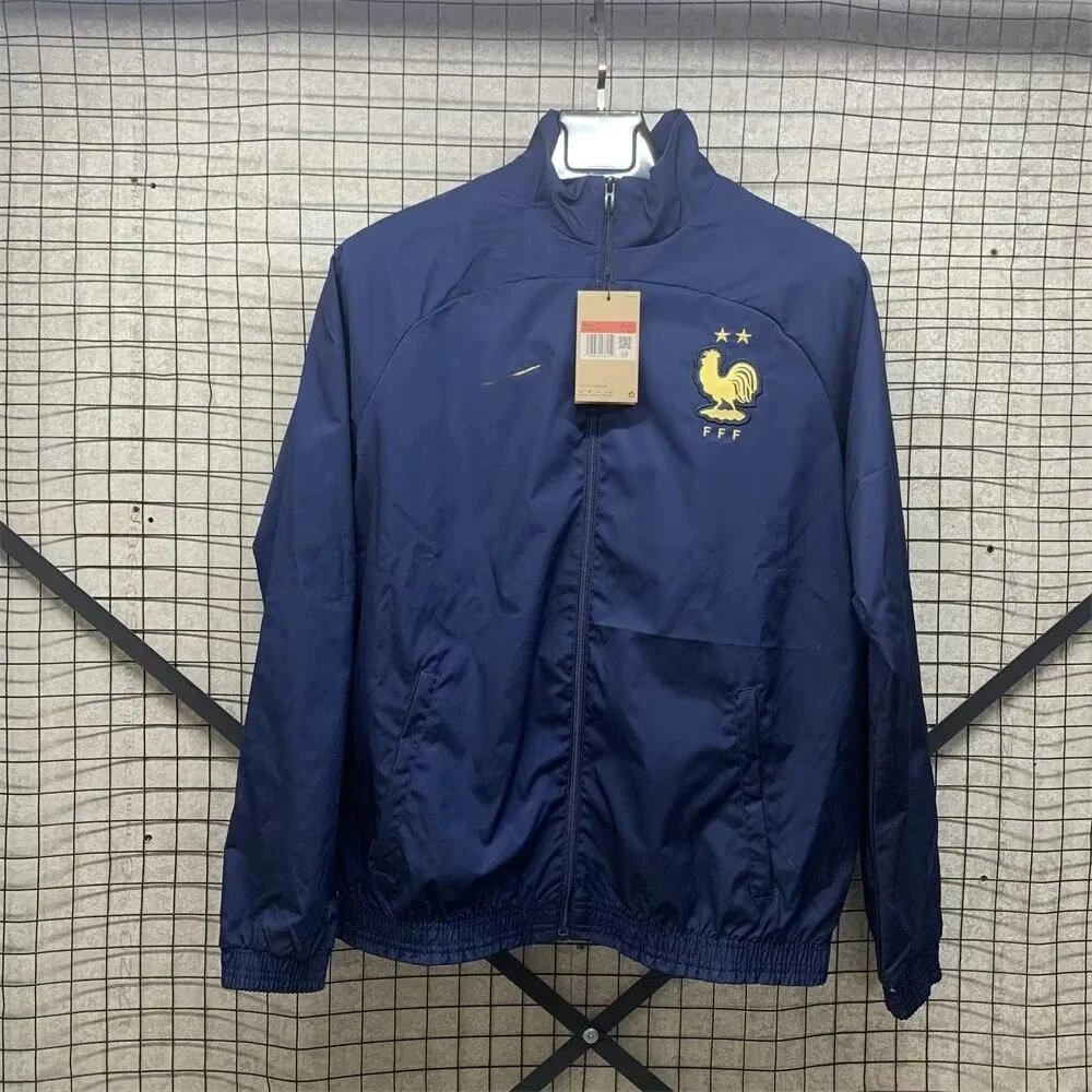 Unbranded Jackets Football crest zip-up windbreaker jacket — French windbreaker