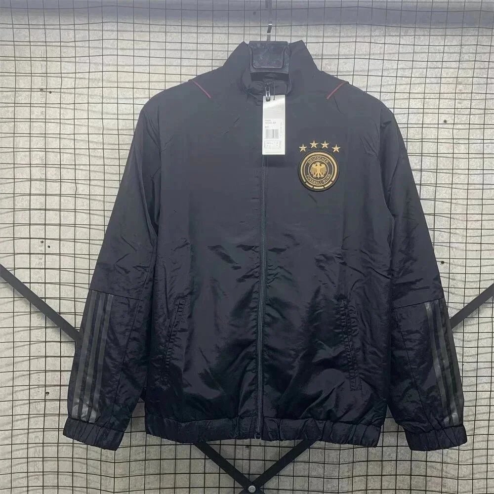 Unbranded Jackets Football crest zip-up windbreaker jacket — German single-sided black