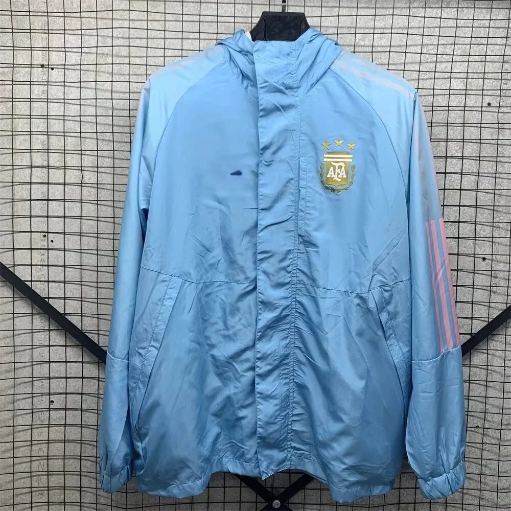 Unbranded Jackets Football crest zip-up windbreaker jacket — Argentina with Hats