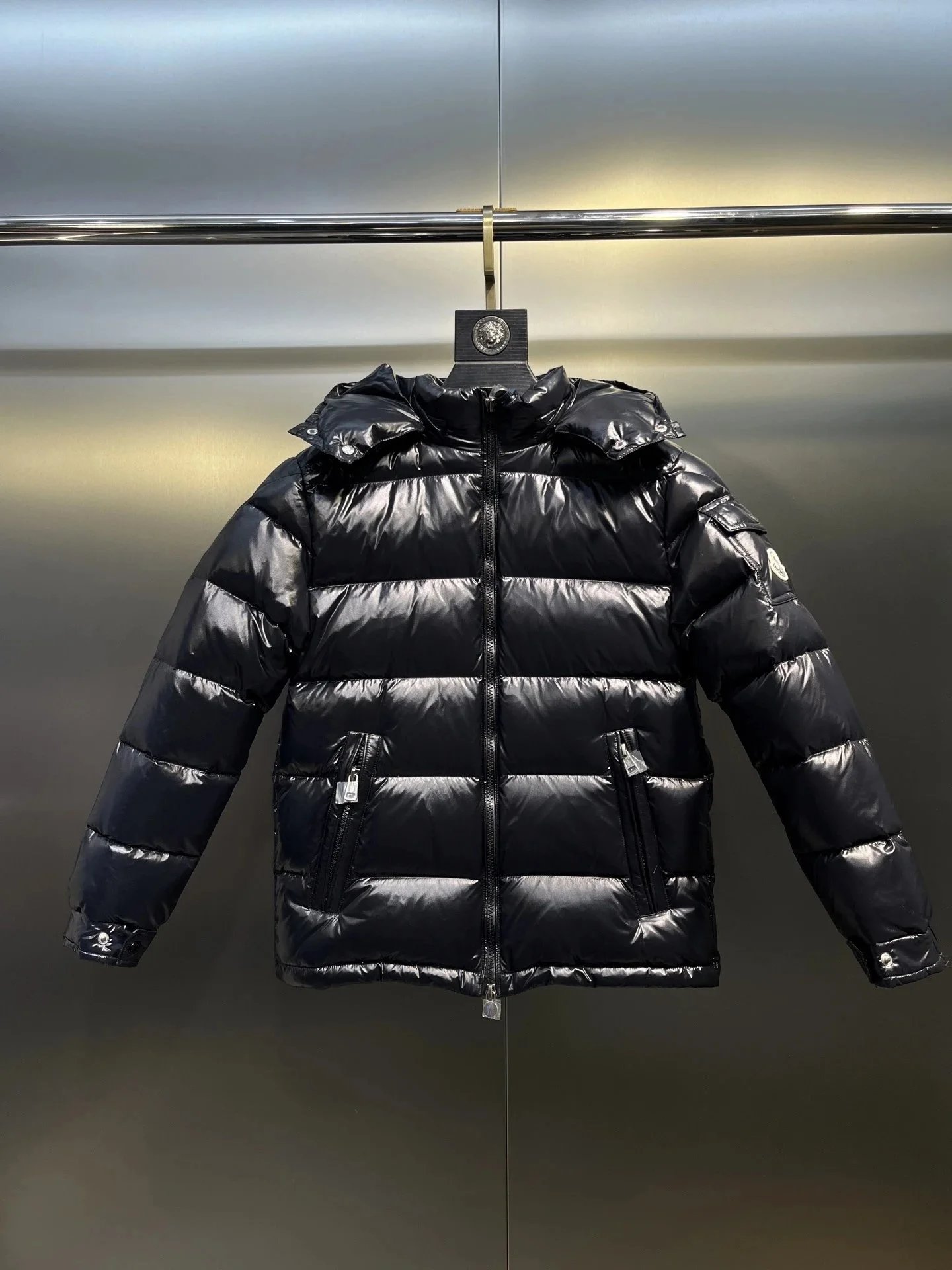 Moncler Down Jackets Quilted knit-sleeve puffer jacket — 13
