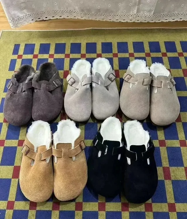 Birkenstock Slippers Fleece-Lined Buckle Clogs product detail image 4