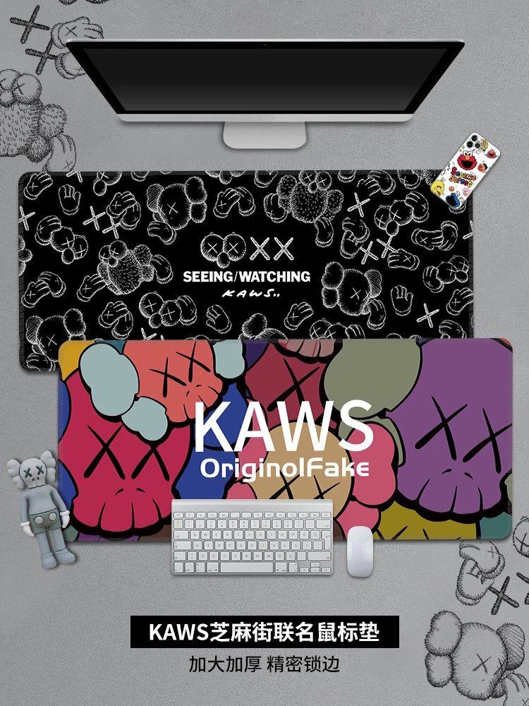 Sesame Street Kaws oversized mouse pad lock edge gaming computer keyboard thickened Non Slip custom men's Mat desk mat office