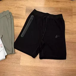 thumbnail for Ni Logo Lace-up Sweat Shorts Everyday Casual Camping Outdoor Cotton Cropped Pants Men