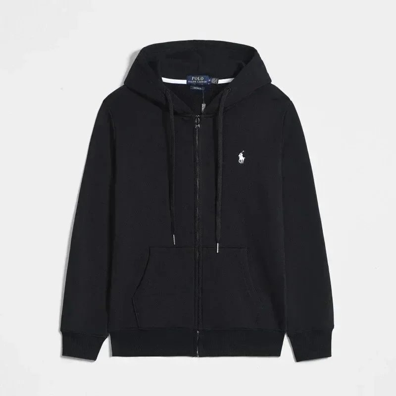 Zip-Up Black with White Logo
