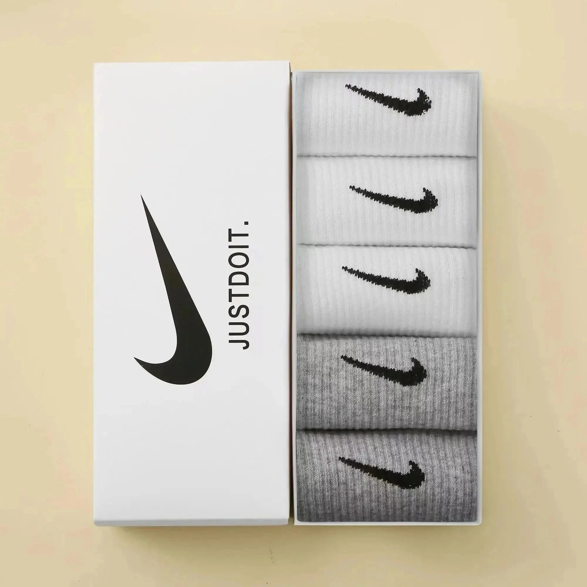 5-Pack (White + White + White + Gray + Gray)