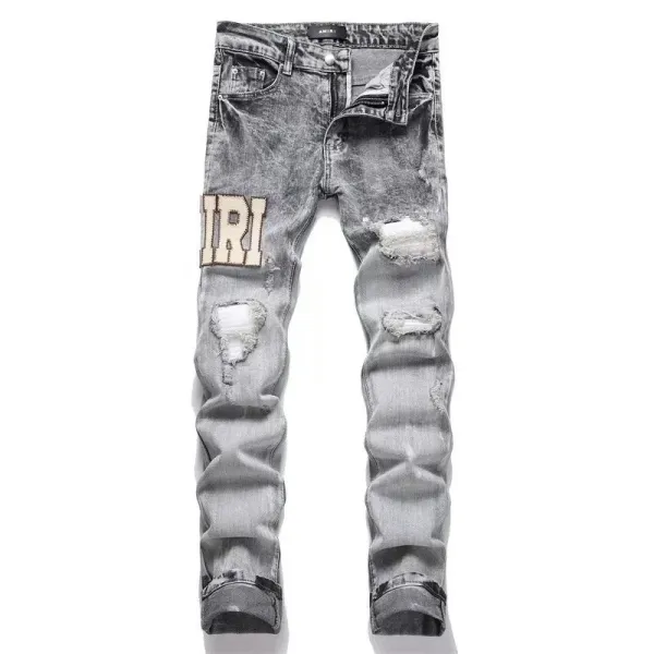 Amiri Distressed Patchwork Gray Jeans - 49